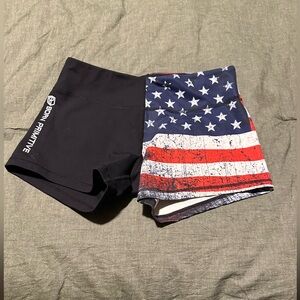 Born primitive American flag short, size medium